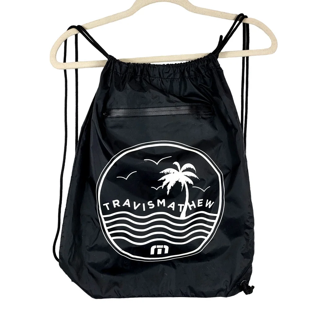 Travis Mathew Black Drawstring Backpack  #‎ 653